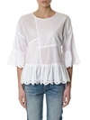 MCQ BY ALEXANDER MCQUEEN WHITE COTTON LACE BLOUSE,10657775
