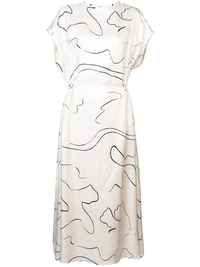 The Row Lyde Dress In Navy Ivory