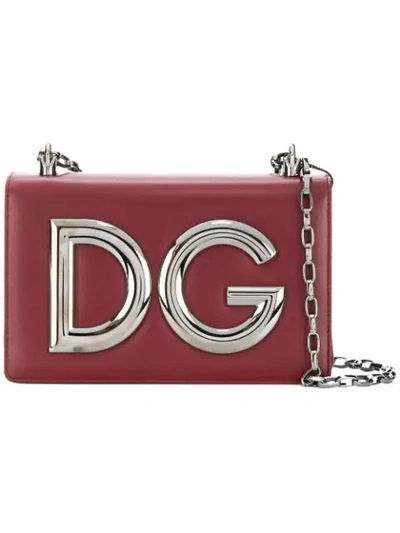 Dolce & Gabbana Logo Plaque Clutch Bag - Red
