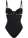 VERSACE Studded swimsuit with cut out back
