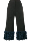 ROSIE ASSOULIN CROPPED RUFFLE TROUSERS