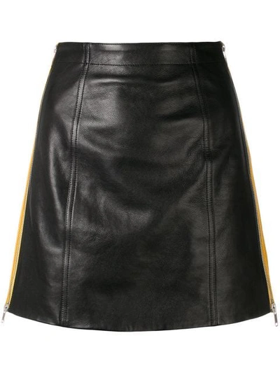 Givenchy Wrap-effect Leather Mini Skirt In Black