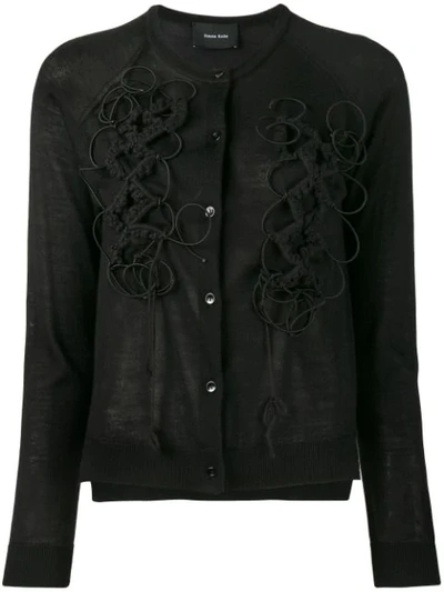 Simone Rocha Embroidered Cardigan In Black