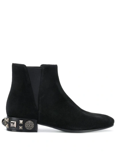 Dolce & Gabbana Napoli Beatle Ankle Boots In Black