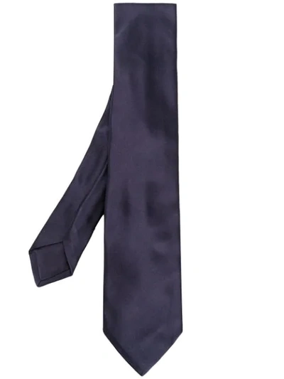Kiton Classic Woven Tie In Blue