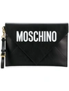 MOSCHINO LEATHER ENVELOPE CLUTCH