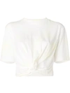 GANNI GANNI KNOT FRONT TOP - WHITE