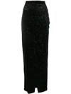 BALMAIN BALMAIN GLITTER MAXI SKIRT - BLACK