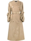 SIMONE ROCHA SIMONE ROCHA DOUBLE BREASTED TRENCH COAT - NEUTRALS