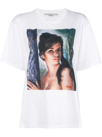 Stella Mccartney Printed Cotton T-shirt In White