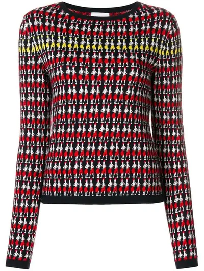 Barrie Cashmere Patterned Sweater In Red