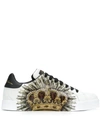 DOLCE & GABBANA CROWN PRINT SNEAKERS