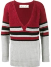 MARTINE ROSE V-NECK STRIPE JUMPER