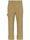 CHLOÉ CAPRI CROPPED TROUSERS WITH CONTRASTING STITCH