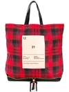 N°21 tartan 21 print tote bag