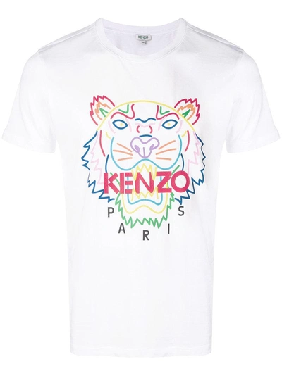 Kenzo Tiger Print T-shirt In White