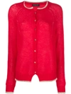 PHISIQUE DU ROLE PHISIQUE DU ROLE CONTRAST TRIM CARDIGAN - RED