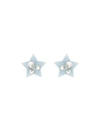 MIU MIU metallic crystal star clip-on earrings