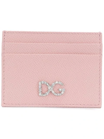 Dolce & Gabbana Logo Plaque Cardholder In Pink