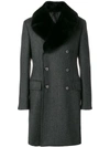 PRADA PRADA DOUBLE BREASTED COAT - GREY