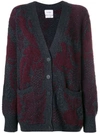 Barrie Stencil Garden Cashmere Cardigan In Blue
