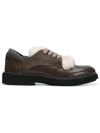 Lorena Antoniazzi Fur-trimmed Shoes In Brown
