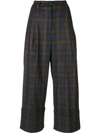 I'M ISOLA MARRAS I'M ISOLA MARRAS CROPPED CHECK TROUSERS - BLUE