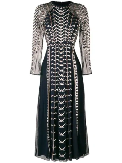 Temperley London Wild Life Dress In Blue