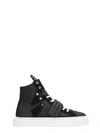 GIENCHI HYPNOS BLACK LEATHER AND SUEDE SNEAKERS,10658049
