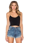Free People Seamless Skinny Strap Top-black In Black