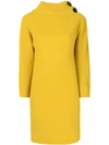 ANTONELLI ANTONELLI FUNNEL NECK MINI DRESS - YELLOW