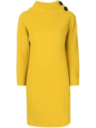 Antonelli Funnel Neck Mini Dress - Yellow