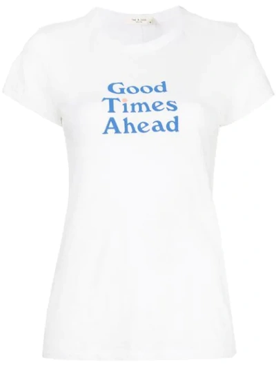 Rag & Bone Printed Slub Pima Cotton-jersey T-shirt In White