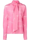 NATASHA ZINKO PUSSY BOW PRINTED BLOUSE