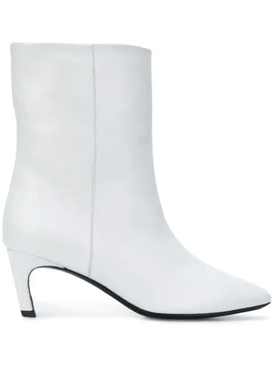 Marc Ellis Pointed Toe Ankle Boots In White
