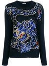P.A.R.O.S.H SEQUIN EMBROIDERED DRAGON SWEATER