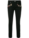 ALEXANDER MCQUEEN EMBROIDERED DETAILS SKINNY JEANS