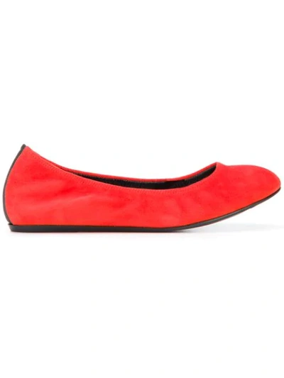 Lanvin 皮革芭蕾舞鞋 In Red
