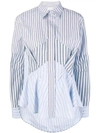 CARVEN STRIPED PLEATED FRONT SHIRT