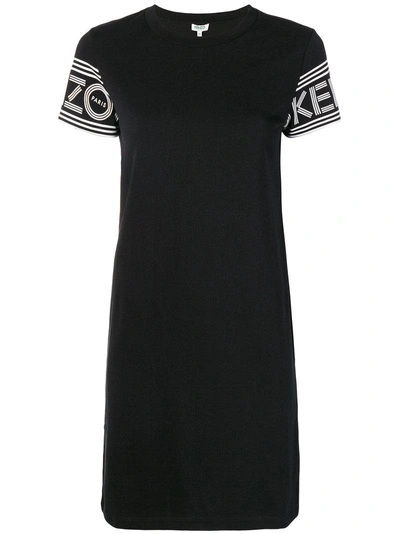 Kenzo Logo Sleeve T-shirt Dress In Black