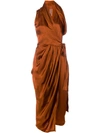 RICK OWENS WRAP STYLE MIDI DRESS