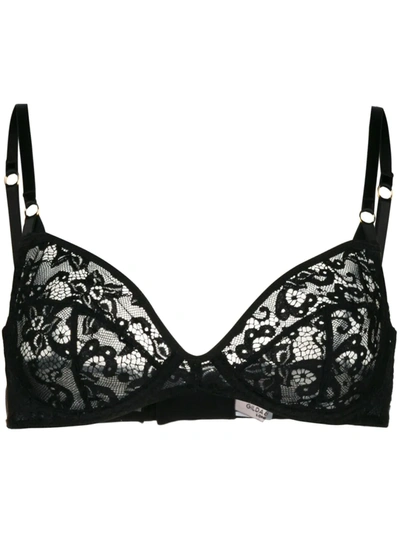 Gilda & Pearl Emelia Vintage Lace Bra In Black