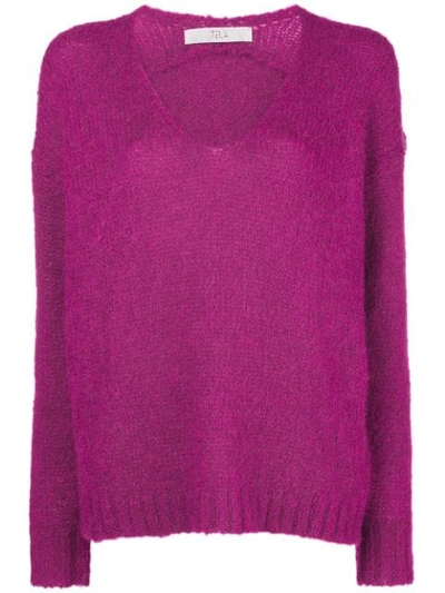 Tela V-neck Jumper - Pink