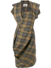 VIVIENNE WESTWOOD PLAID ASYMMETRIC DRESS