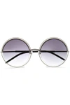 MARC JACOBS WOMAN ROUND-FRAME ACETATE AND SILVER-TONE SUNGLASSES SILVER,GB 4230358016234753