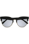 MARC JACOBS WOMAN D-FRAME ACETATE AND SILVER-TONE SUNGLASSES BLACK,GB 4230358016232001