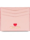 MIU MIU MADRAS LOVE LOGO CARD HOLDER