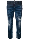 DSQUARED2 CROPPED RIPPED JEANS