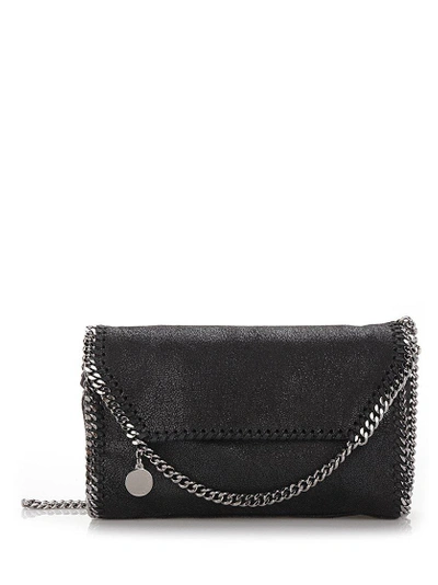 Stella Mccartney Falabella Mini Navy Shoulder Bag In Black