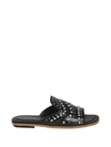 TOD'S TOD'S STUDDED LEATHER SLIDES